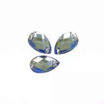 Стразы пришивные, акриловые, 8*13мм, 12шт/упак (капля) Астра (26 сапфир)