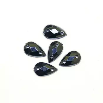 Стразы пришивные, акриловые, 8*13мм, 12шт/упак (капля) Астра (36 графит)