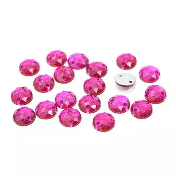 Стразы пришивные, акриловые, 8мм, 20шт/упак (круглые) Астра (38 рубин)