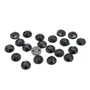 Стразы пришивные, акриловые, 8мм, 20шт/упак (круглые) Астра (N48 черный)