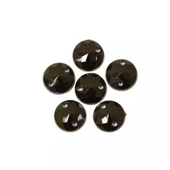 Стразы пришивные, акриловые, 8мм, 20шт/упак (круглые) Астра (18 черный)
