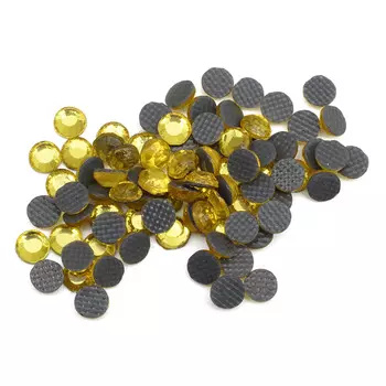 Стразы термоклеевые, 4мм, ss16, 100шт/упак (108 желтый)