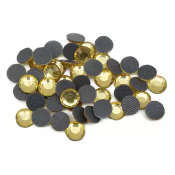 Стразы термоклеевые, 7,5мм, ss34, 100шт/упак (124 светло-желтый)