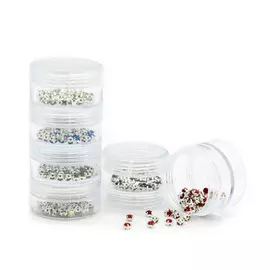 Стразы в цапах 4мм, 6 цветов, цвет оправы серебро, Astra&amp;Craft