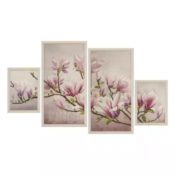 СВ6550 Набор для вышивания 'Магнолия Суланжа' 2 части 14x20, 2 части 20х40