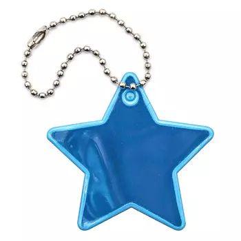 Световозвращатель подвеска ПВХ 55мм 'Звездочка' (голубой)