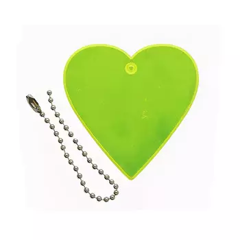 Световозвращатель подвеска 'Сердце', ПВХ, 5,5 см (желто-лимонный)