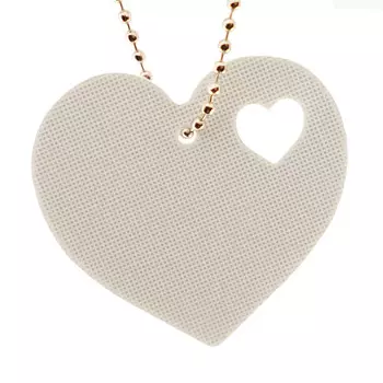 Световозвращатель подвеска 'Сердце в сердце' (белый)