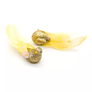 TB15102 Птички с клипсой 14см (2шт/упак) Астра (золотой)