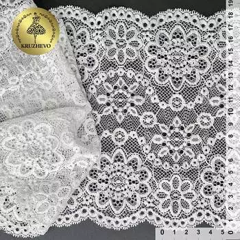 TBY.00755 Кружево-стрейч 185мм*25м (01 белый)