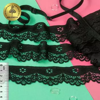 TBY.1809 Кружево-стрейч 35мм*50м (02 черный)