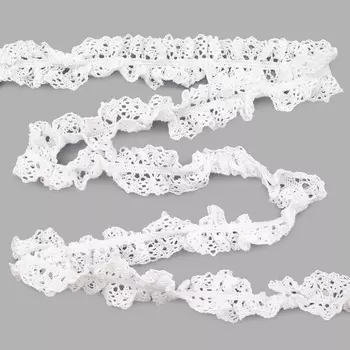 TBY.5815 Тесьма вязаная на резинке 30мм*10м (02 белый)