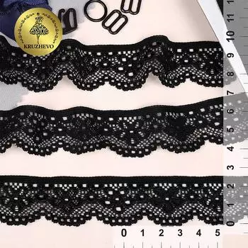 TBY.8032 Кружево-стрейч 25мм*50м (02 черный)