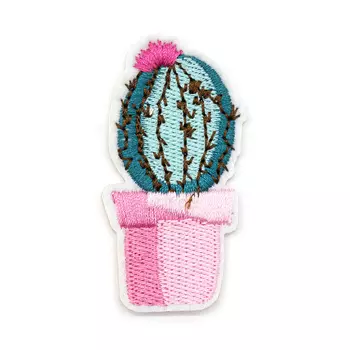 Термоаппликация 'Кактус с цветком', розовый 5,7*3см, Hobby&amp;Pro