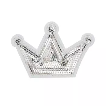 Термоаппликация 'Корона', серебро, 8.2*5.5см, Hobby&amp;Pro