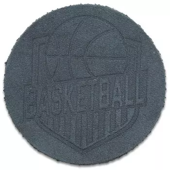 8 Термоаппликация из кожи Баскетбол D5,5см, 100% кожа (55 светло-серый)