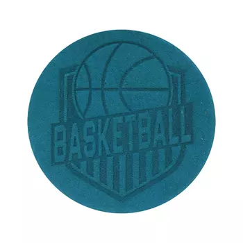 8 Термоаппликация из кожи Баскетбол D5,5см, 100% кожа (51 бирюза)
