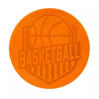 8 Термоаппликация из кожи Баскетбол D5,5см, 100% кожа (57 оранжевый)