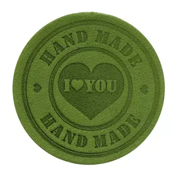 Термоаппликация круг D3,3см дизайн №1, 100% кожа (салатовый)