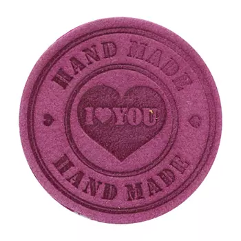 Термоаппликация круг D3,3см дизайн №1, 100% кожа (сиреневый)