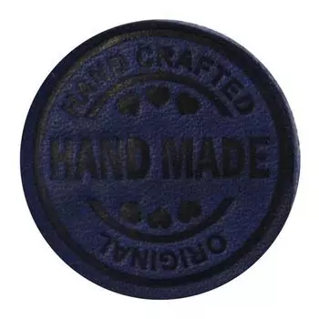 2 Термоаппликация из кожи Hand Made D3,4см, 100% кожа (46 светло-синий)