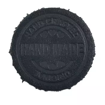 2 Термоаппликация из кожи Hand Made D3,4см, 100% кожа (43 черный)