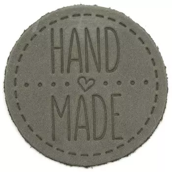 39 Термоаппликация из кожи Hand Made D4,5см, 100% кожа (53 светлый шоколад)