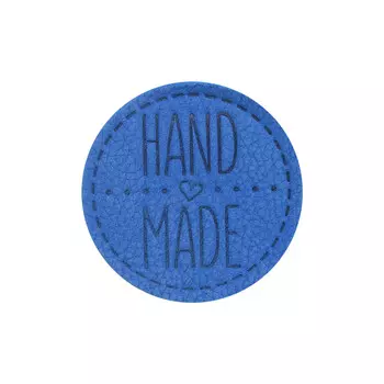 39 Термоаппликация из кожи Hand Made D4,5см, 100% кожа (46 светло-синий)