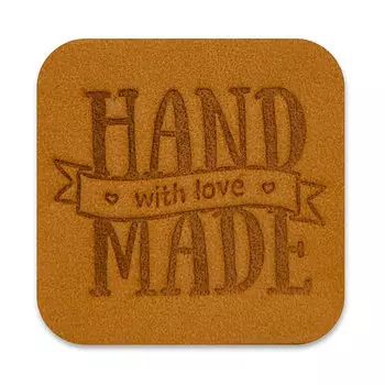 5 Термоаппликация из кожи Hand Made 3*3см, 100% кожа (48 песочный)