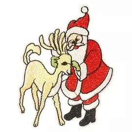 Термоаппликация LMCP-01 'Санта Клаус и олень' (12шт.)