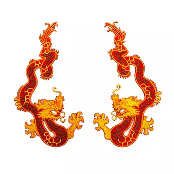 Термоаппликация LML031, 'Дракон' (2шт) (красно-желтый)