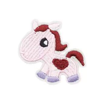 Термоаппликация 'Лошадка с сердечком', розовая 5,2*4,5см, Hobby&amp;Pro
