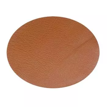 207 Заплатка термоклеевая из кожи овал средний 9,9*12,7см, 2шт в уп., 100% кожа (02 светло-коричневый)