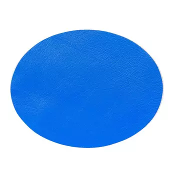 207 Заплатка термоклеевая из кожи овал средний 9,9*12,7см, 2шт в уп., 100% кожа (04 светло-синий)