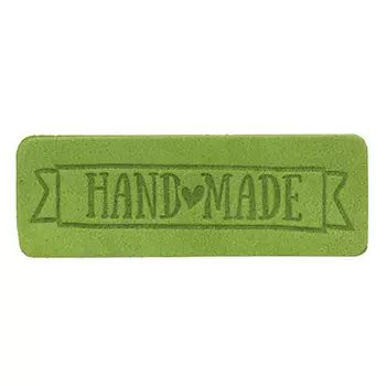 3 Термоаппликация из кожи Hand Made 5,65*1,8см, 100% кожа (54 салатовый)