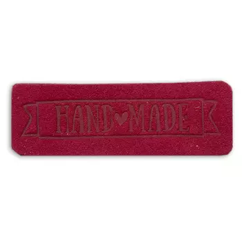 3 Термоаппликация из кожи Hand Made 5,65*1,8см, 100% кожа (50 коралловый)