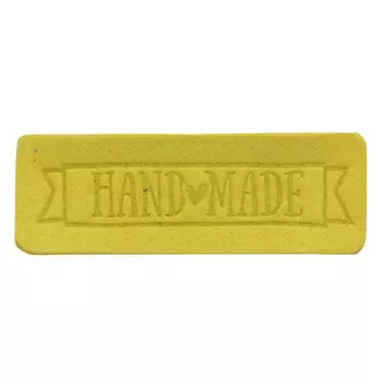3 Термоаппликация из кожи Hand Made 5,65*1,8см, 100% кожа (желтый)
