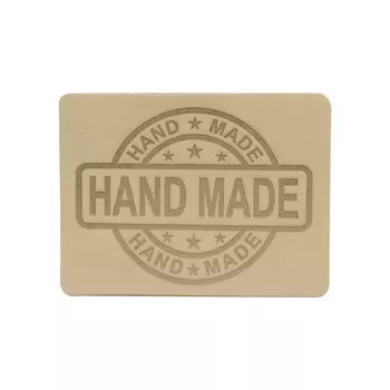 38 Термоаппликация из кожи Hand Made 7*5,25см, 100% кожа (41 бежевый)