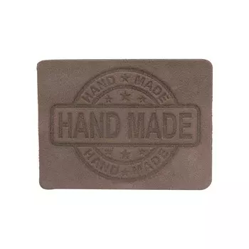 38 Термоаппликация из кожи Hand Made 7*5,25см, 100% кожа (53 светлый шоколад)