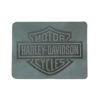 10 Термоаппликация из кожи Харли Дэвидсон 7*5,25см, 100% кожа (55 светло-серый)