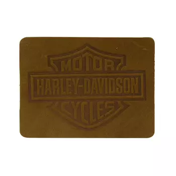 10 Термоаппликация из кожи Харли Дэвидсон 7*5,25см, 100% кожа (49 хаки)