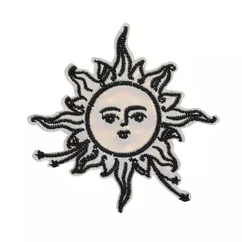 Термоаппликация 'Солнце', черный/белый, 8*8см, Hobby&amp;Pro