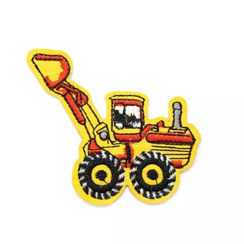 Термоаппликация 'Трактор с ковшом', желтый/красный 7*6,5см, Hobby&amp;Pro