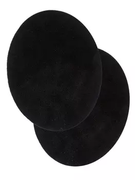 5207 Заплатка термоклеевая из замши овал средний 9,9*12,7см, 2шт в уп., 100% кожа (30 черный)