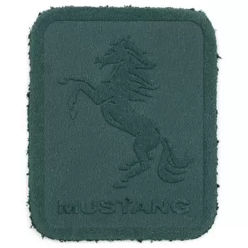 5004 Термоаппликация из замши Mustang 3,5*4,37см, 100% кожа (621 зеленый)