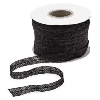 Тесьма усил. клеевая по косой с прошивкой 12мм*100м 0536-0011 (черный)