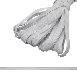 Тесьма эластичная, 7 мм (10*10 м), белый