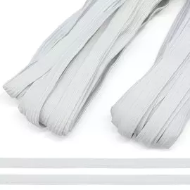 Тесьма эластичная (резинка-продежка) 10 мм (2 мот по 10м) (цв. белый, белый)