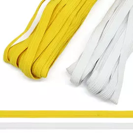 Тесьма эластичная (резинка-продежка) 10 мм (2 мот по 10м) (цв. белый, желтый)