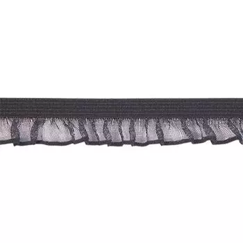 Тесьма эластичная рюшь 1433, 12мм *25м (SF030 черный)